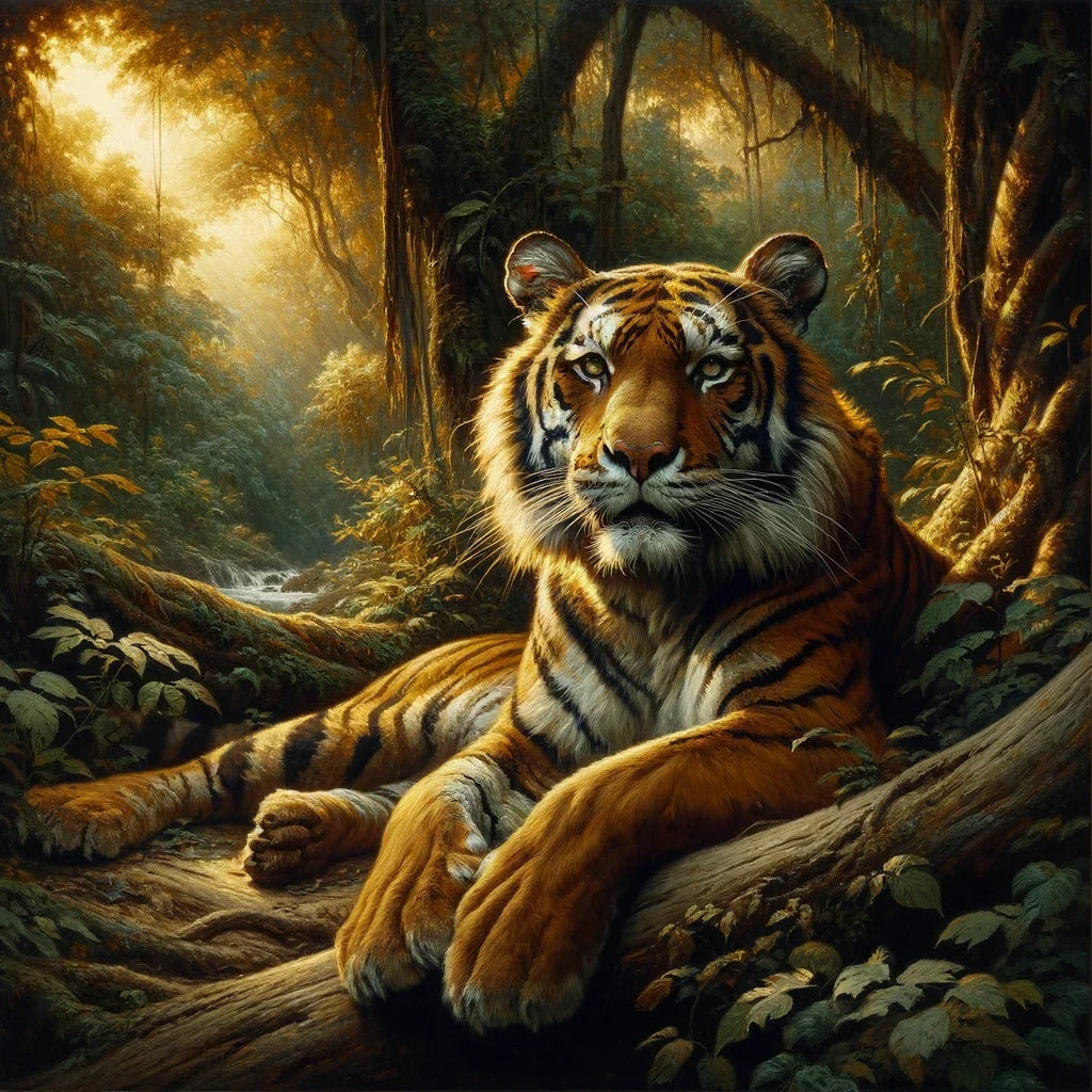 Jungle Repose Tiger Canvas