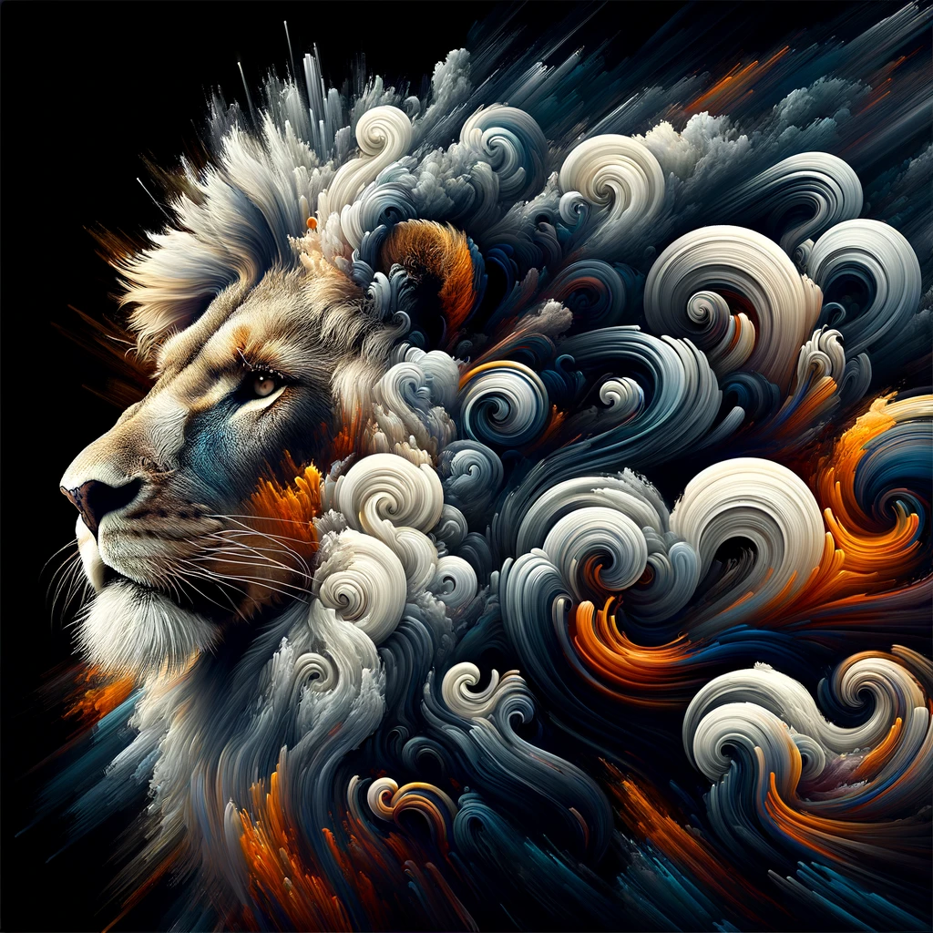 Lion's Abstract Grandeur Canvas