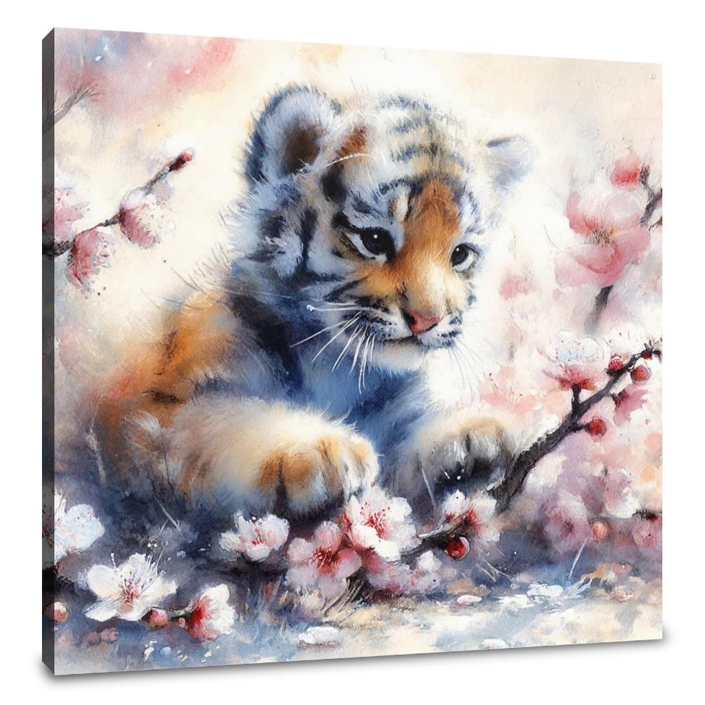Spring Blossom Tiger Canvas