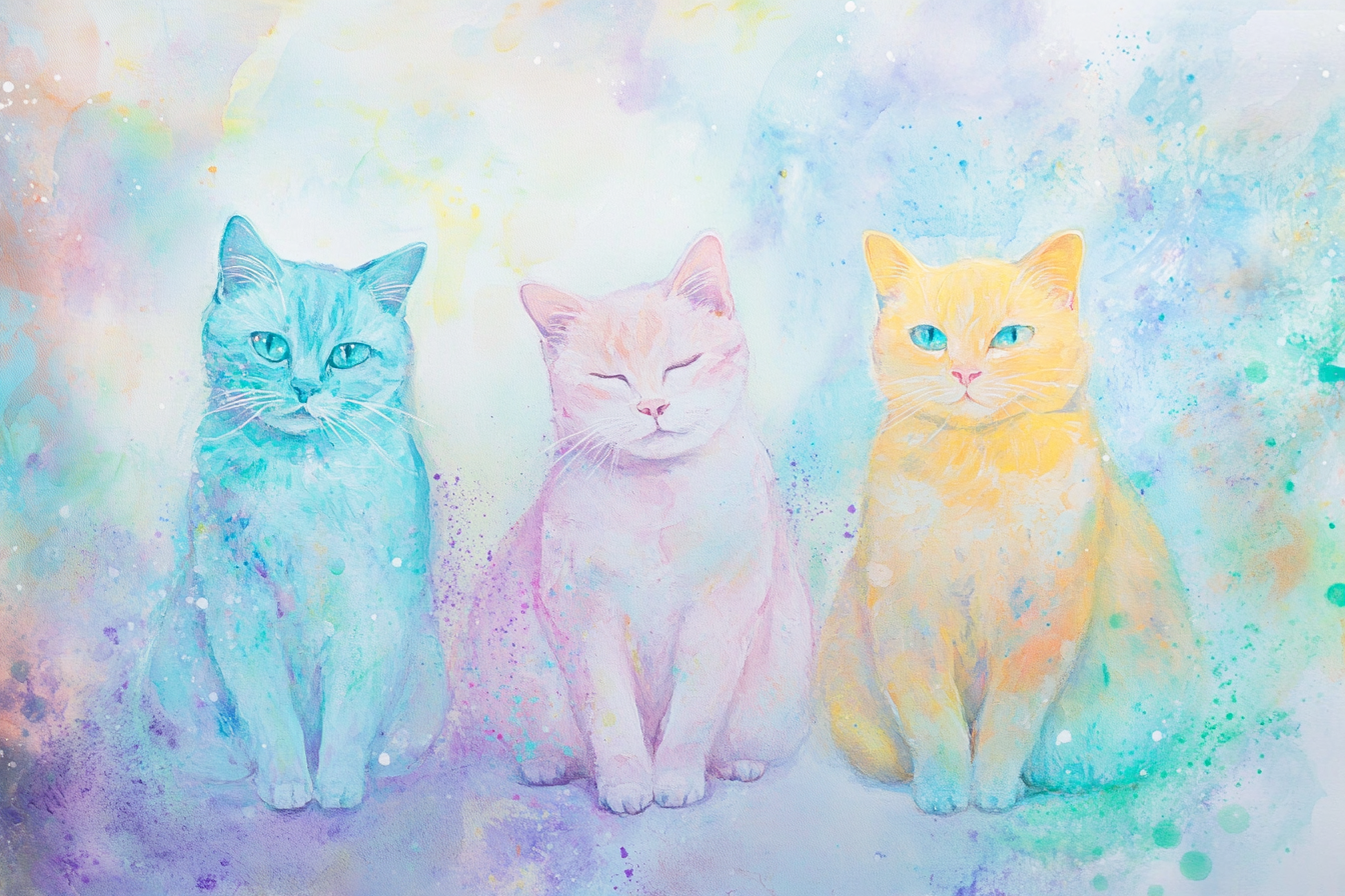 Tricolour Cats Canvas