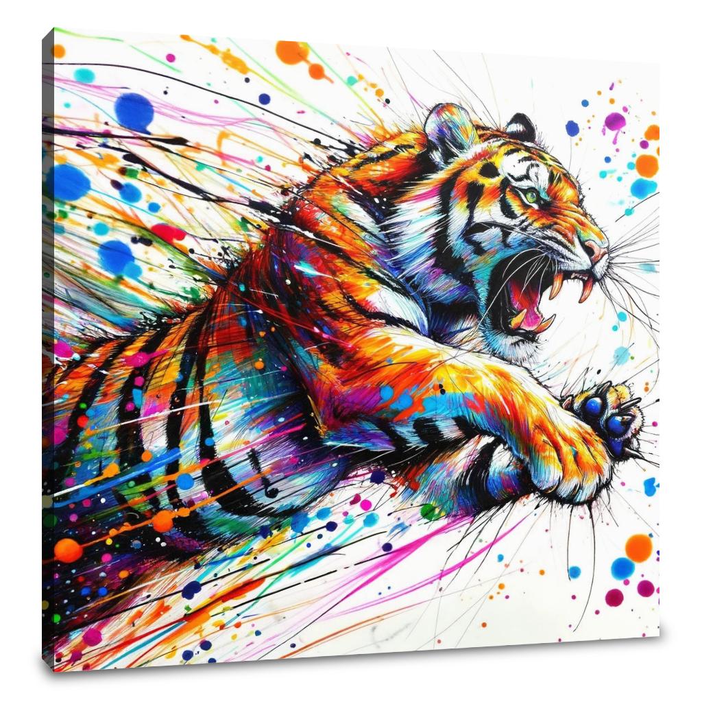 Dynamic Tiger Leap Canvas