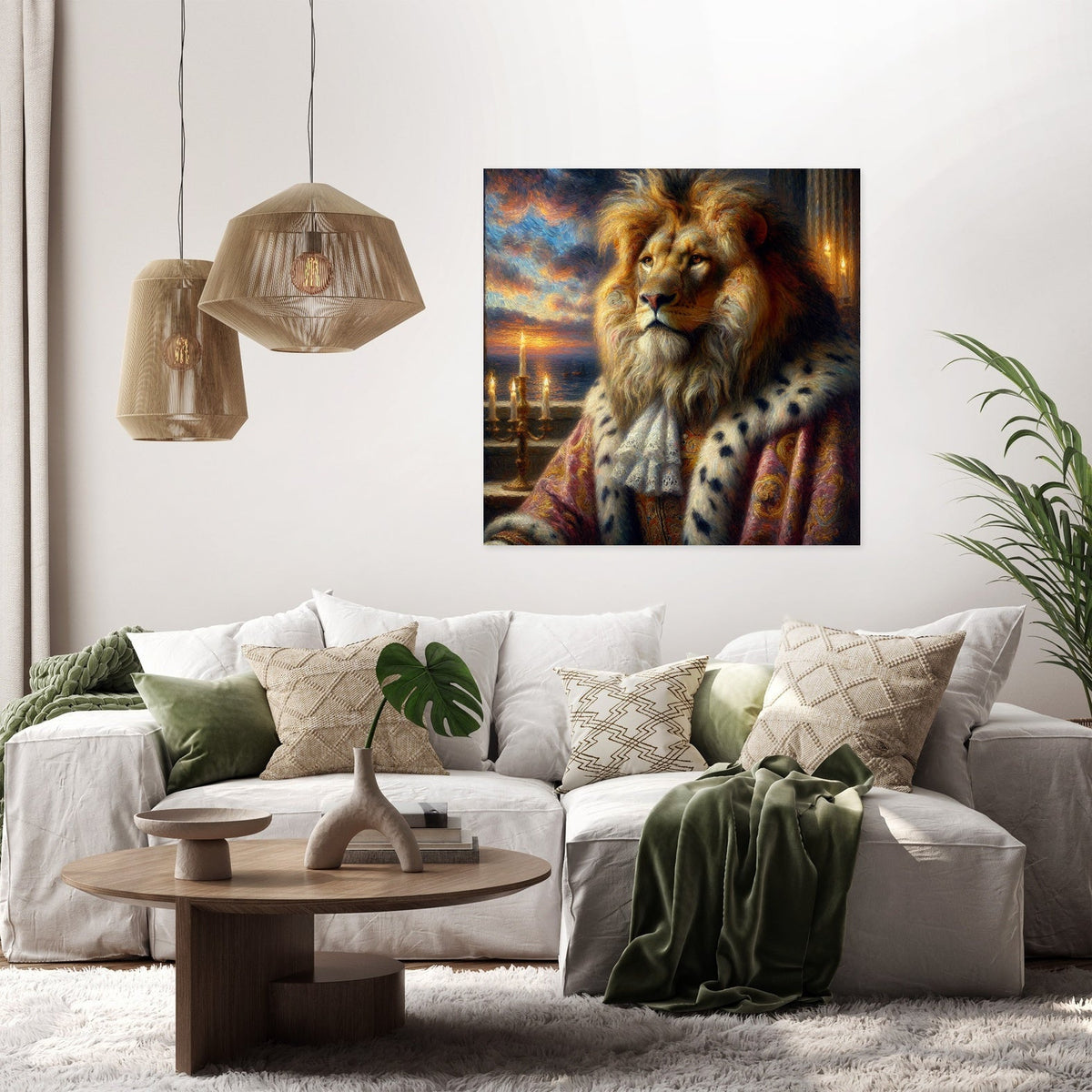 Regal Lion King Impression Canvas