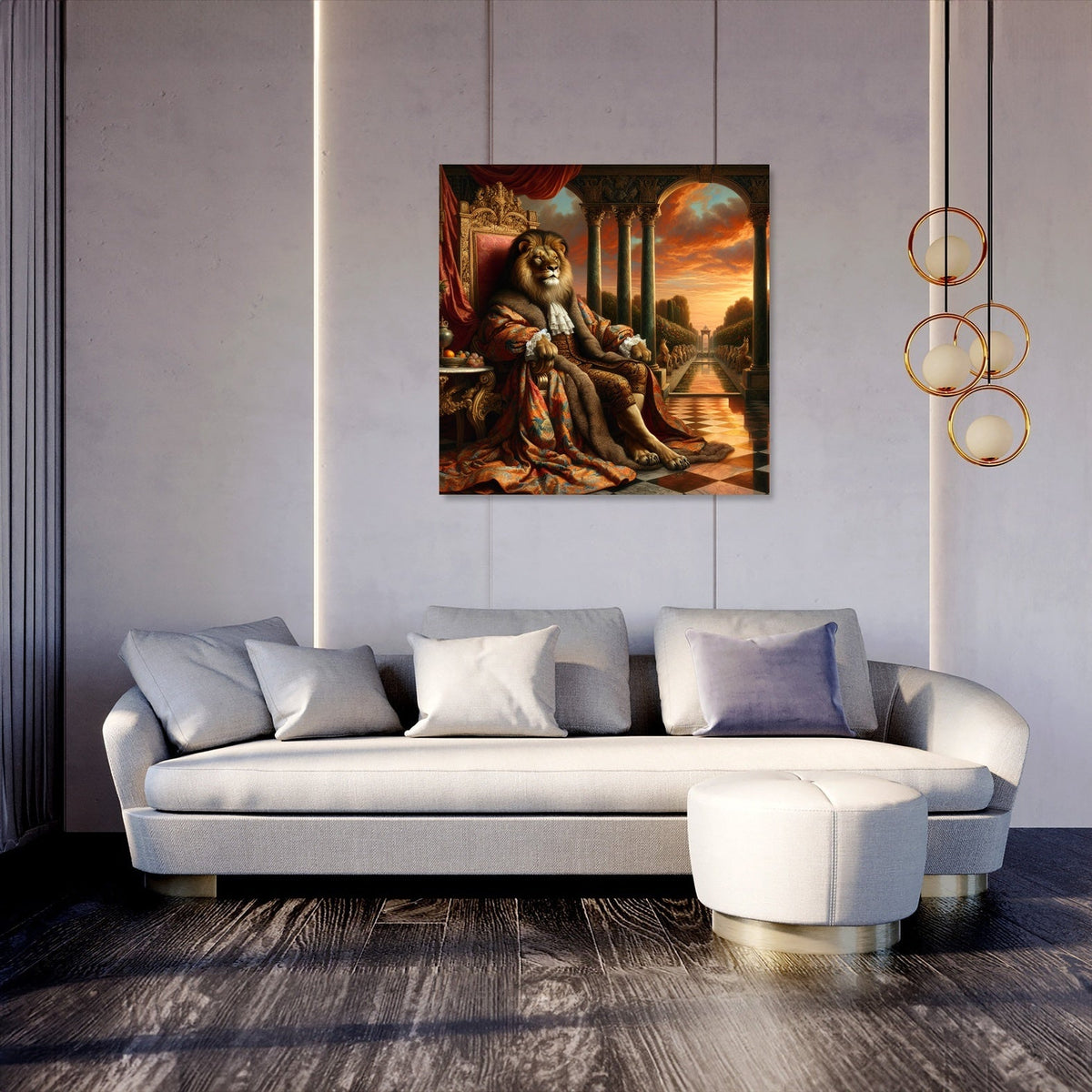 Regal Lion's Kingdom Sunset Canvas