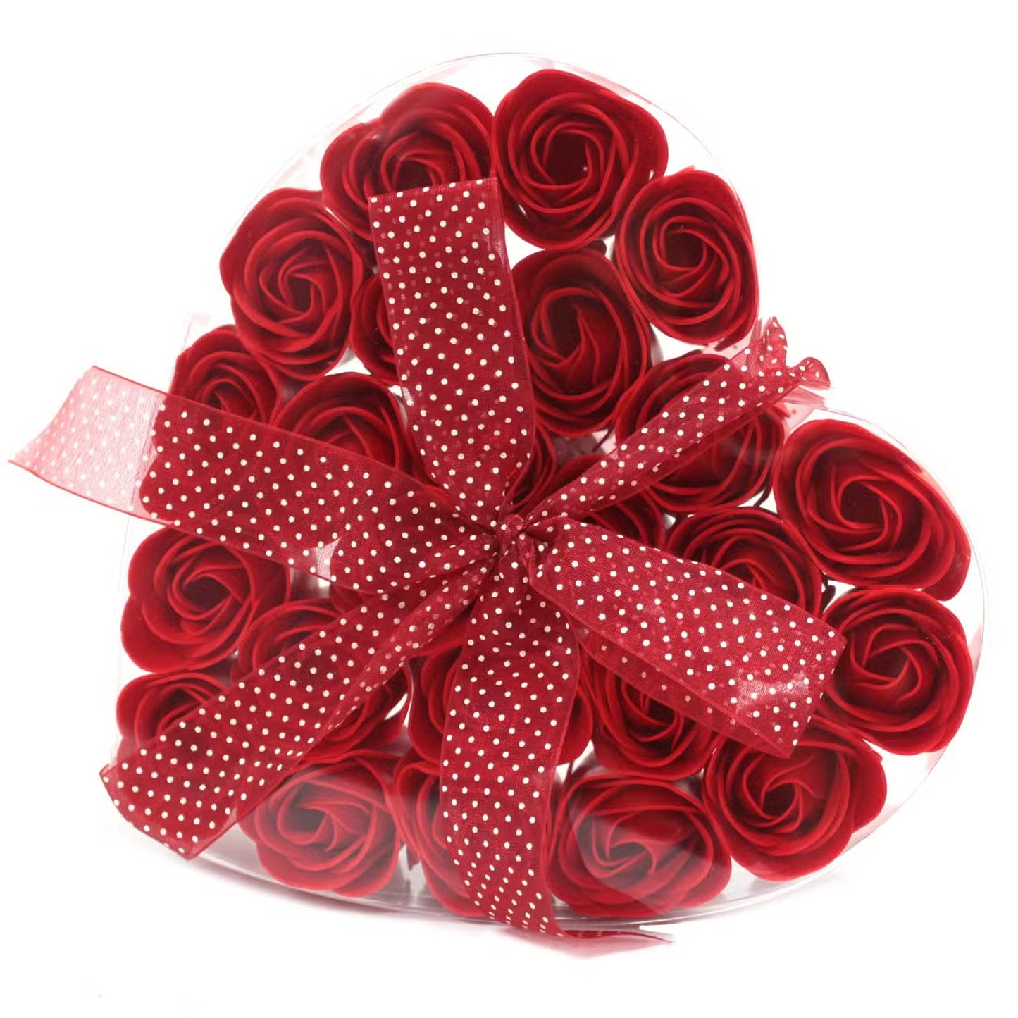 Set of 24 Soap Flower Heart Box