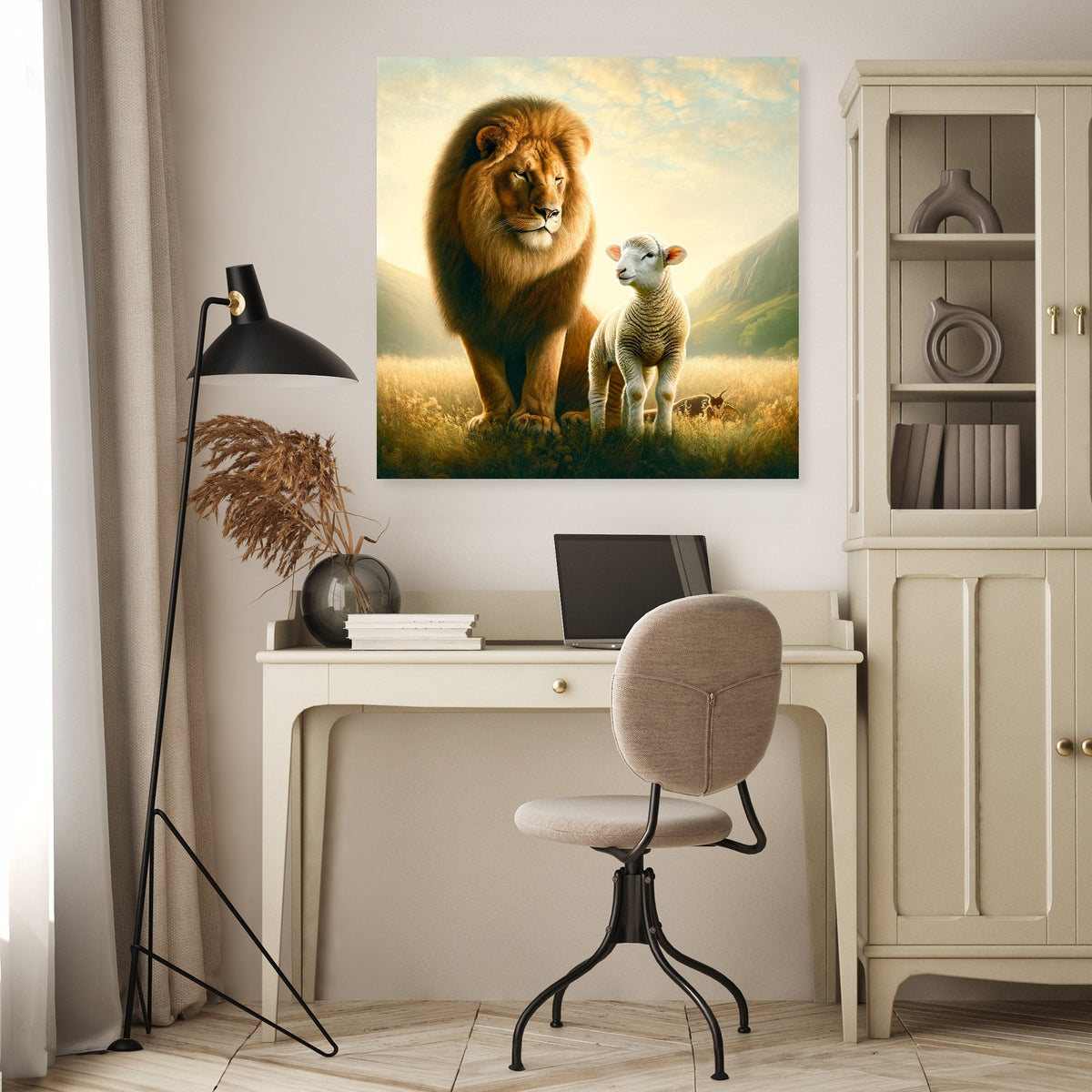 Sheep and Lion Harmony Canvas