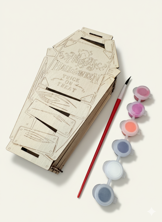 DIY Halloween Coffin Decor & Paint Kit