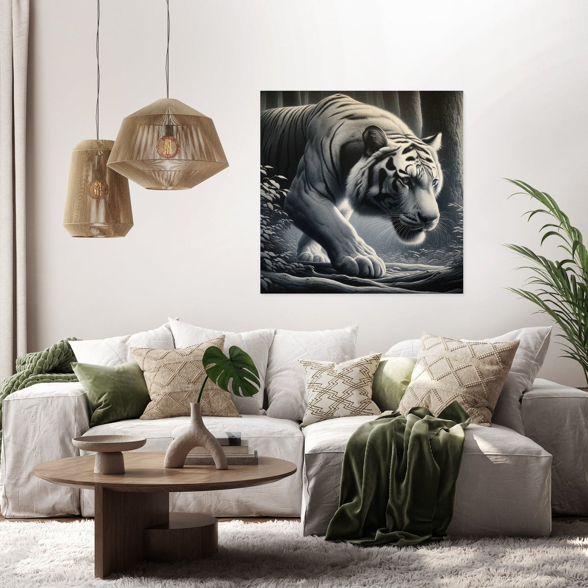 Monochrome Tiger Canvas