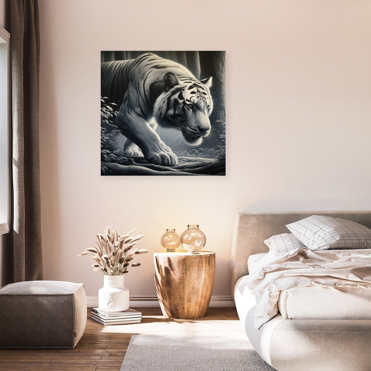 Monochrome Tiger Canvas