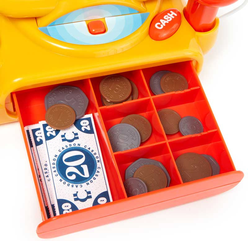 Casdon Toy Cash Register with Calculator, Chip & Pin Card Reader and Accessories – Supermarket Role Play (Ages 3+)