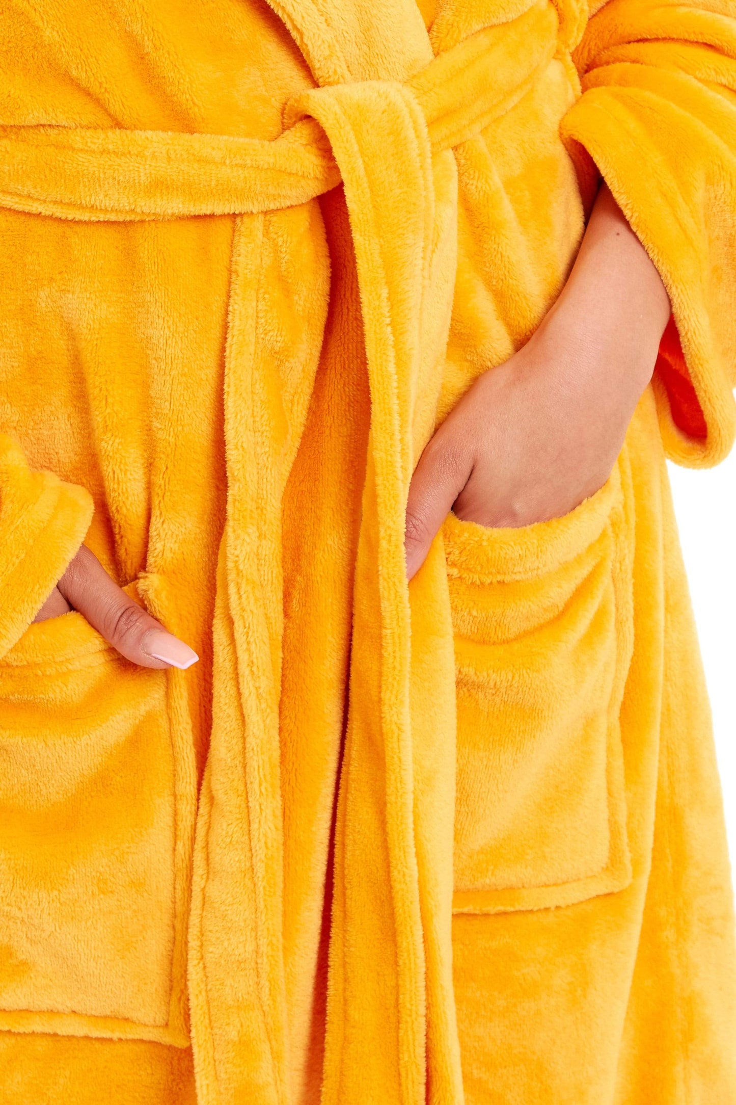 OLIVIA ROCCO Women's Hooded Plush Fleece Dressing Gown Ultra-Soft Velvet Bathrobe