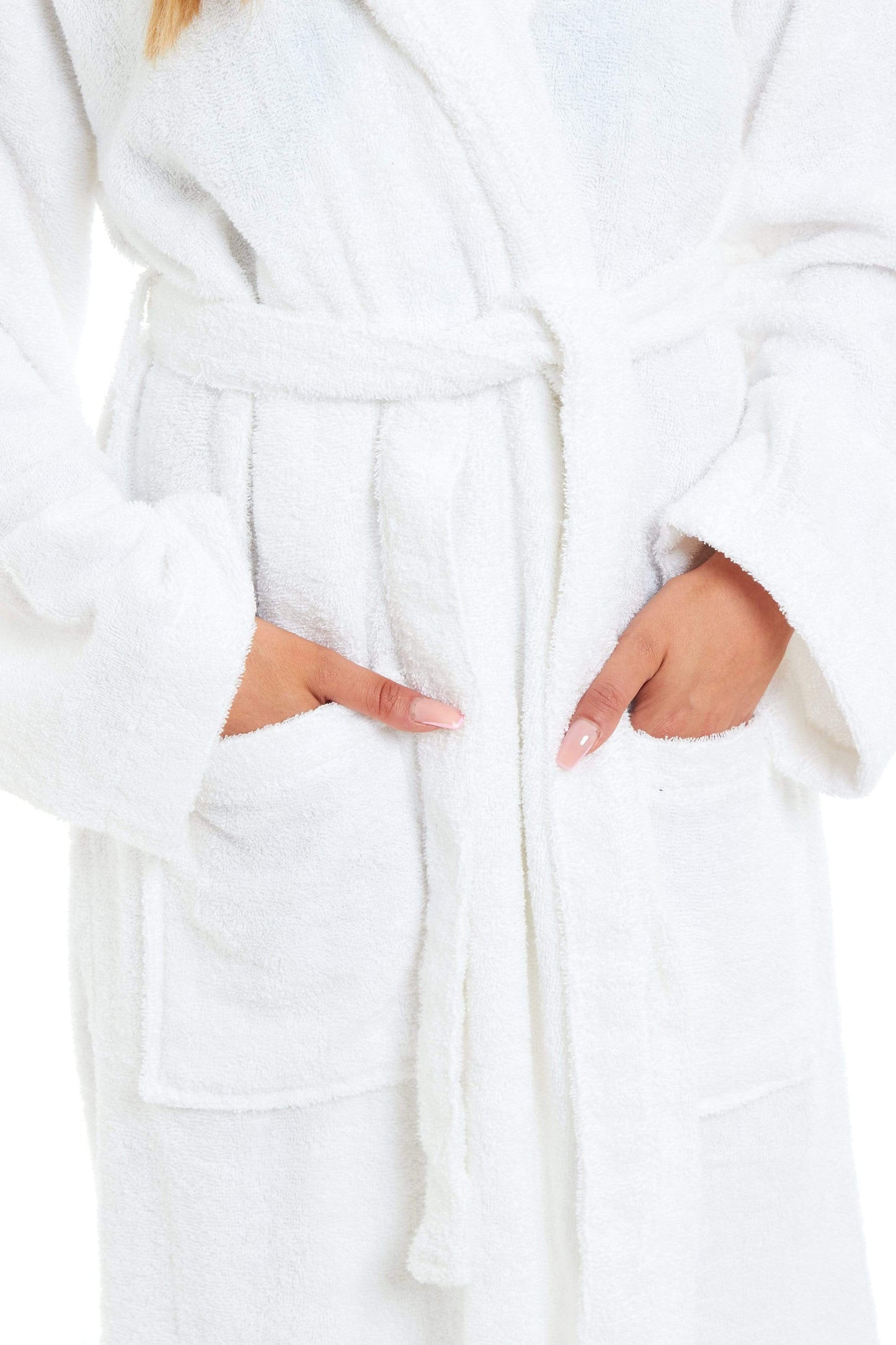 OLIVIA ROCCO Womens Bamboo Cotton Hooded Towelling Robe Ultra Absorbent Spa Loungewear