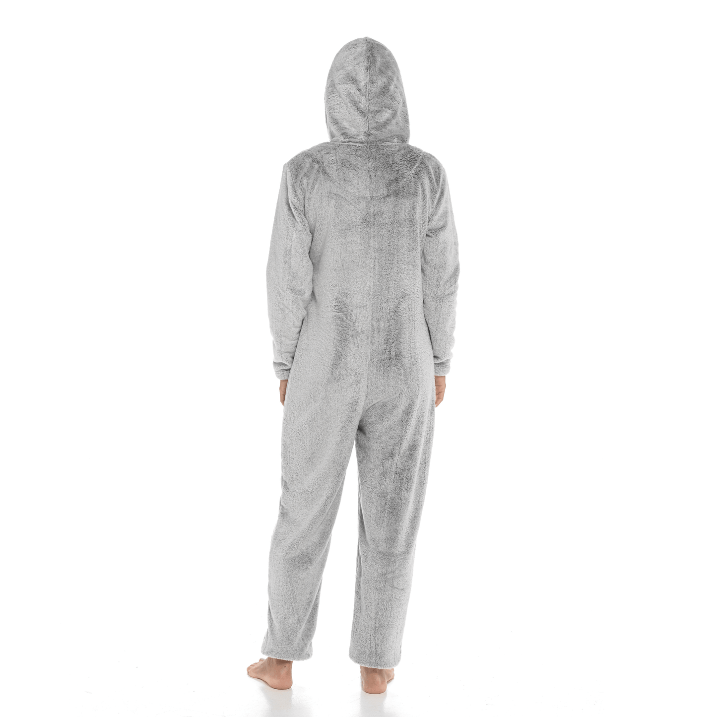 OLIVIA ROCCO Womens Shimmer Fleece Hooded Onesie With Zip Pockets Pompom Detail Easy-Care Hotel-Quality Textile