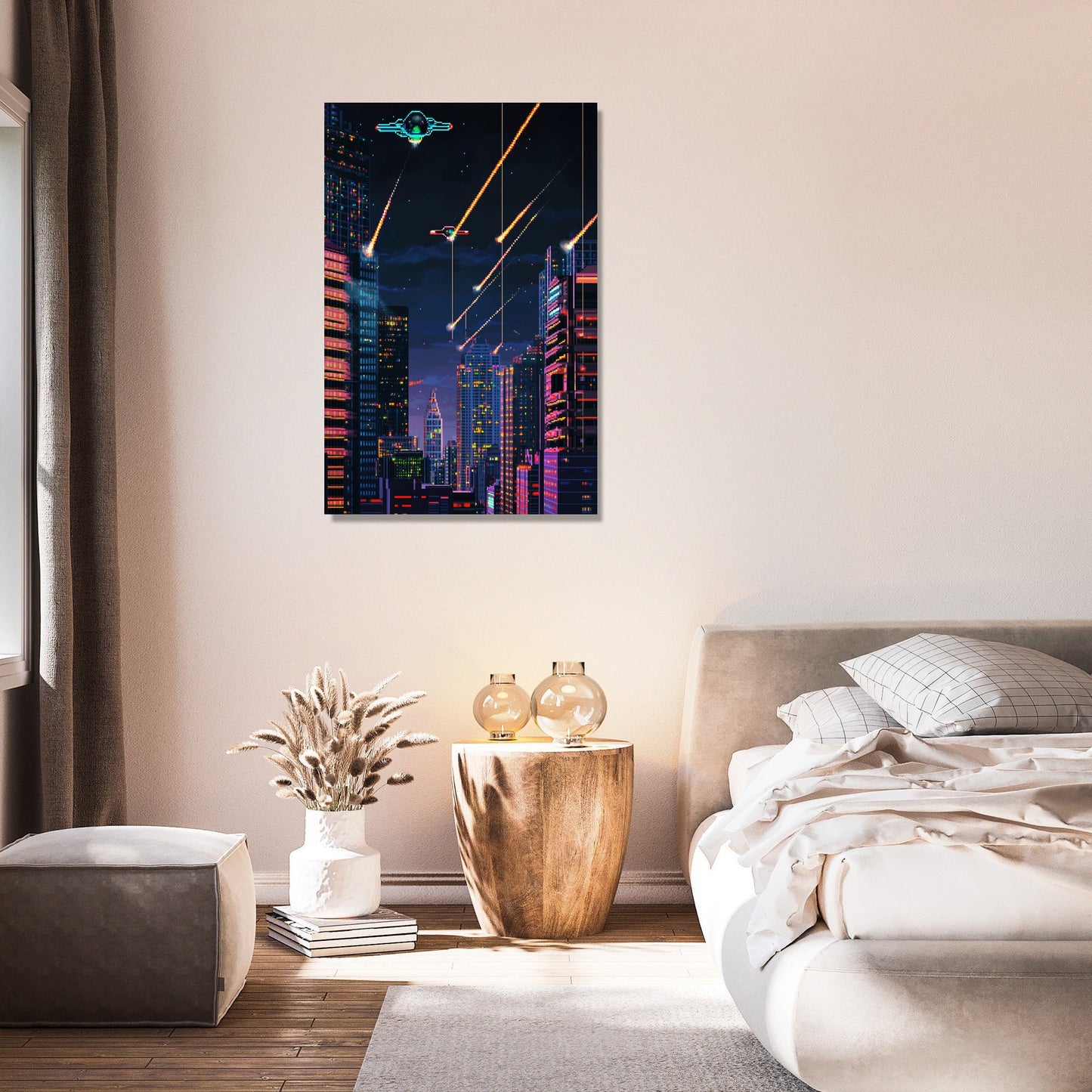 Pixelated Heroic Battle Canvas