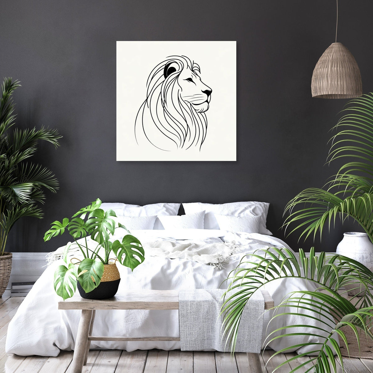 Regal Lion Silhouette Canvas