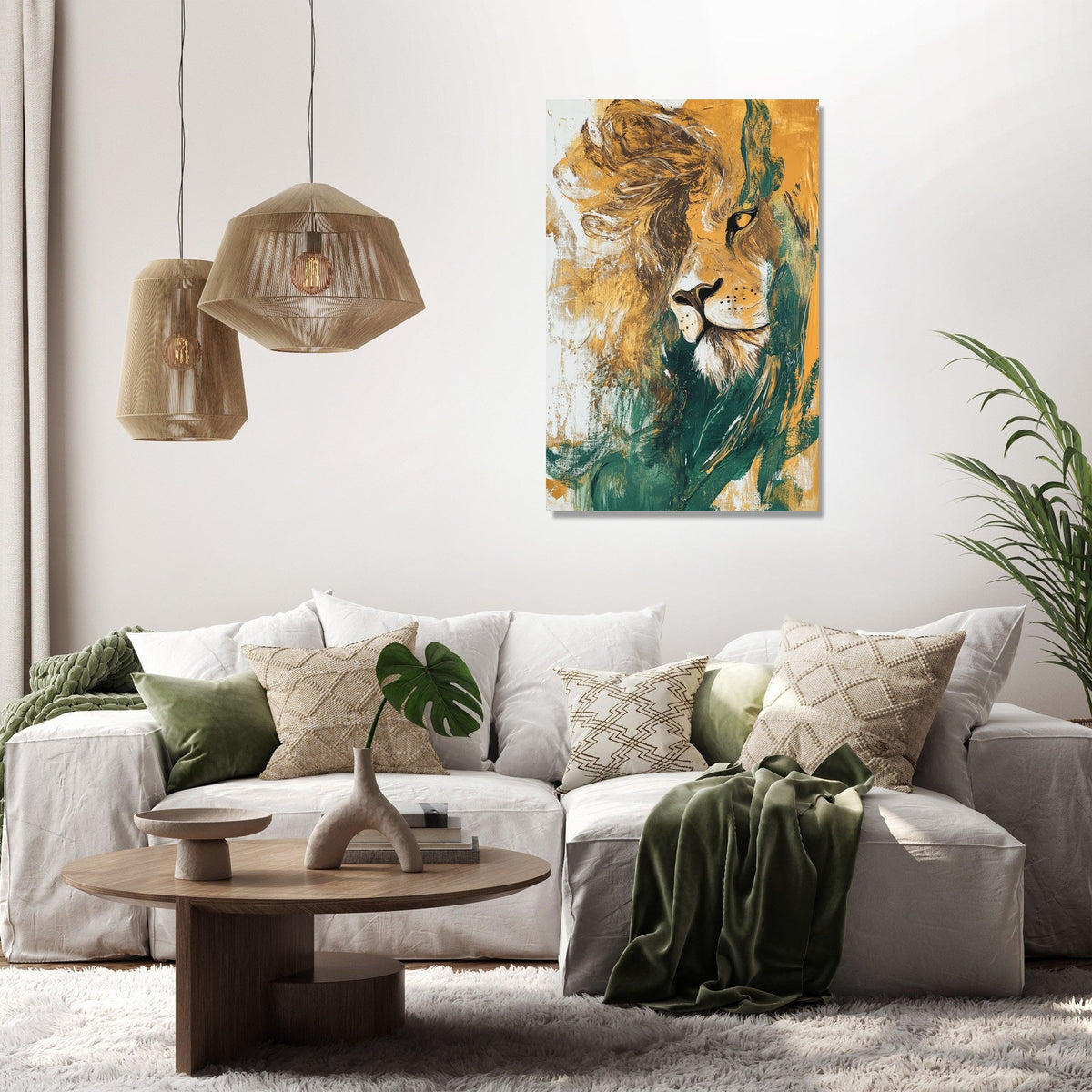 Majestic Lion Abstract Canvas