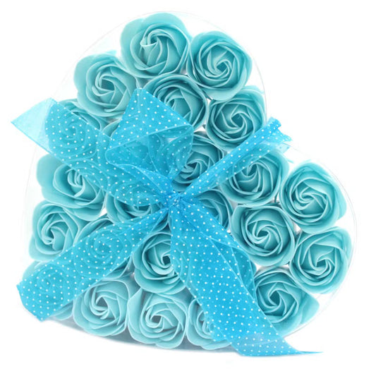 Set of 24 Soap Flower Heart Box