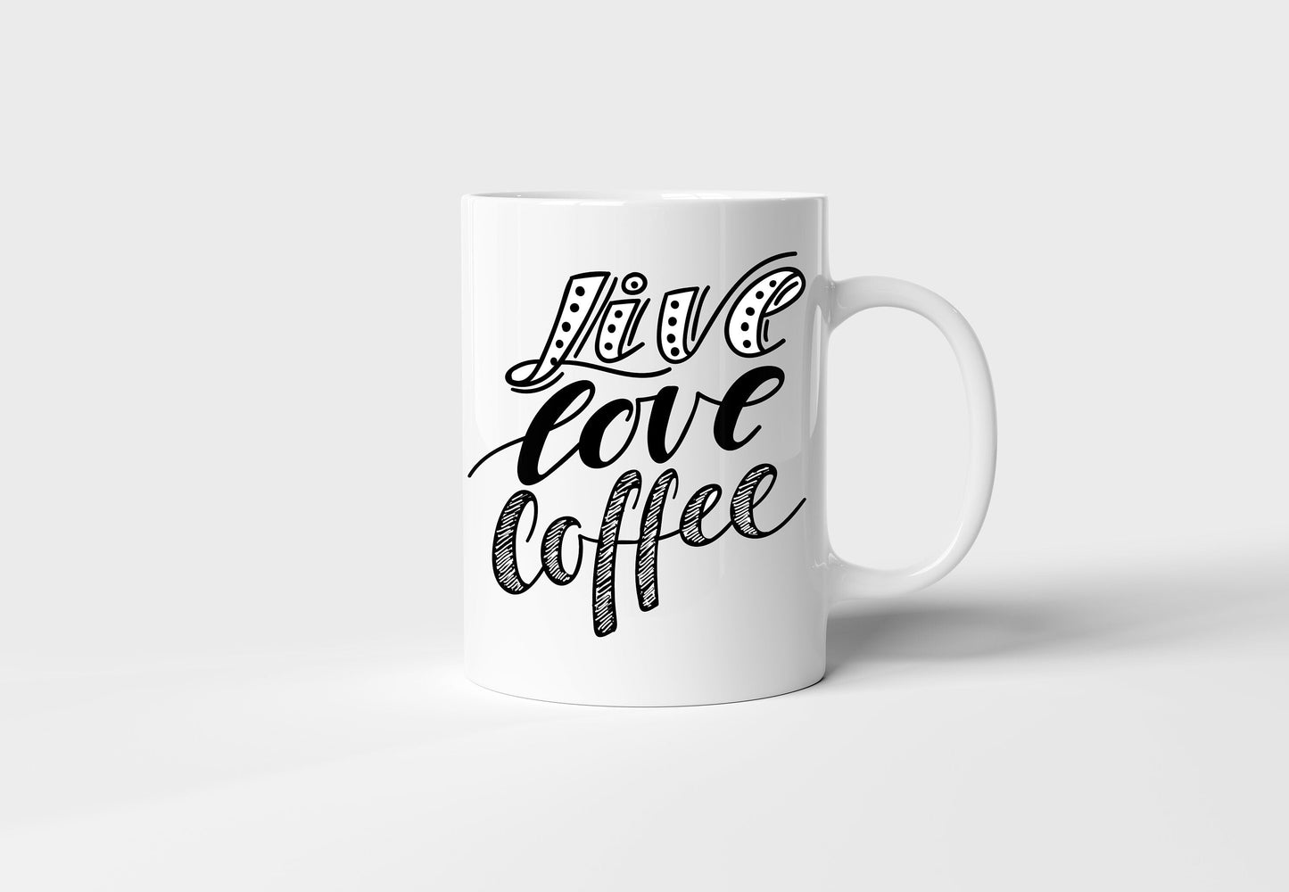 "Live Love Coffee" Mug - Fun Novelty Gift for Coffee Lovers