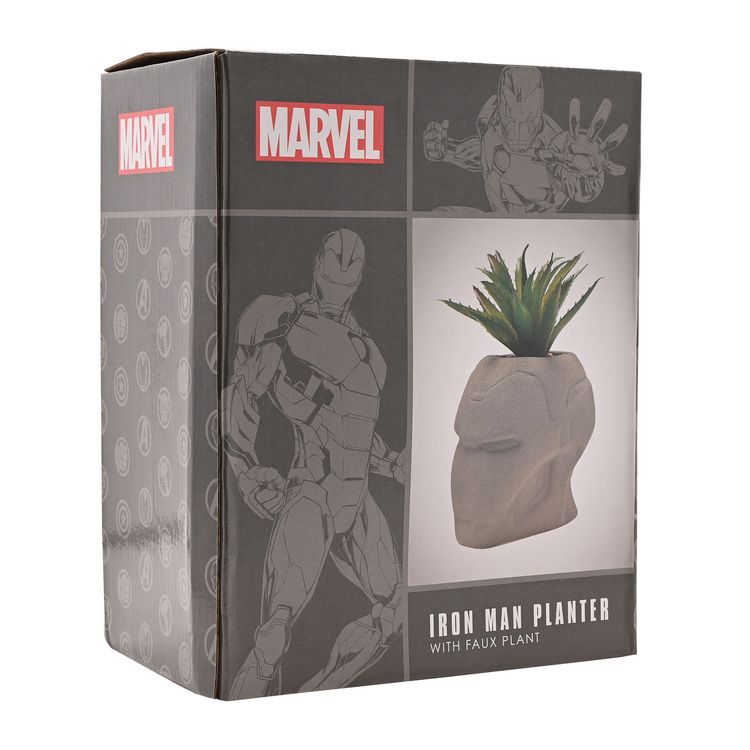 Marvel Iron Man Planter With Faux Plant