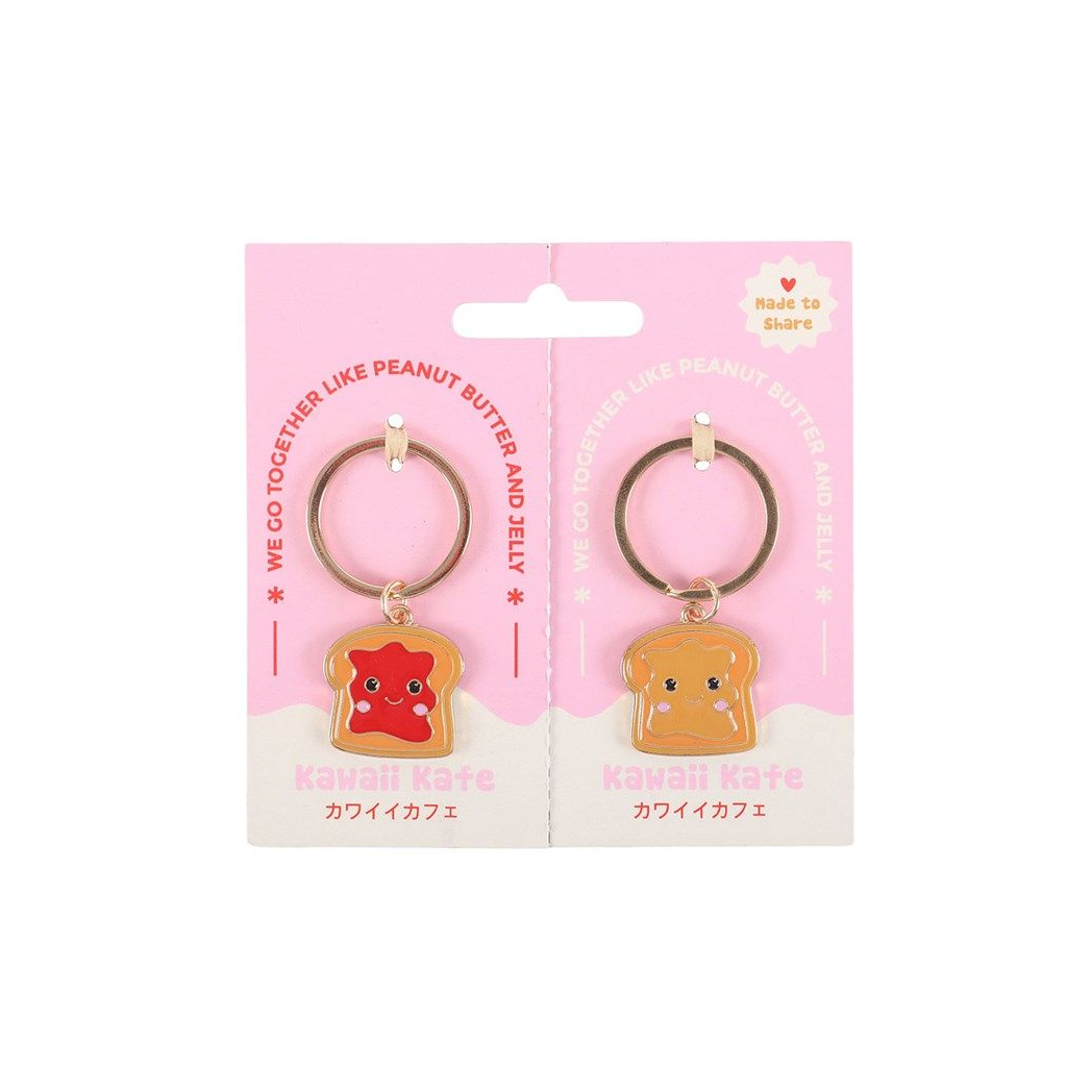 Set of 2 Peanut Butter and Jelly Keyrings