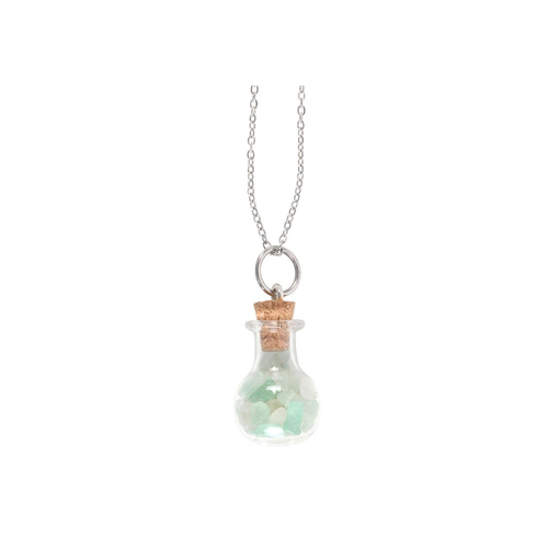 Luck Green Aventurine Crystal Chip Potion Bottle Necklace
