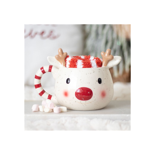 Rudolph Reindeer Mug and Socks Set