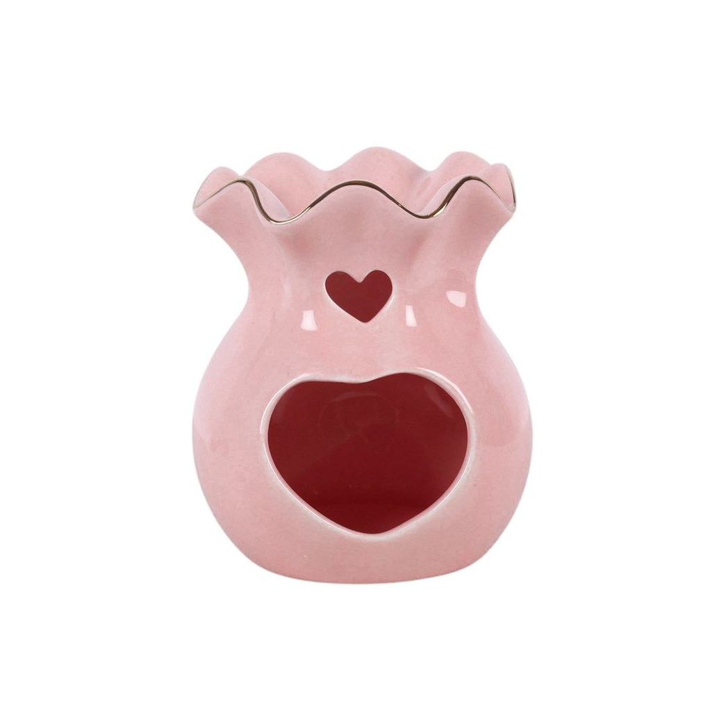 Pink Fluted oil Burner and Wax Warmer
