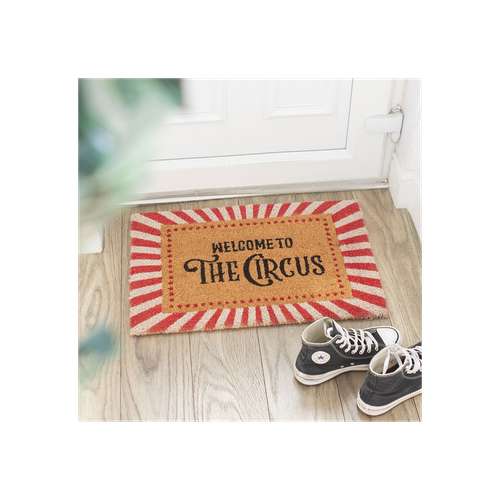 Red Welcome to the circus Doormat