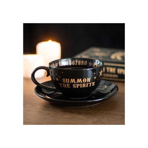 Black Talking Board Teacup and saucer