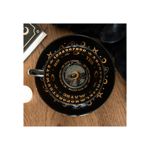 Black Talking Board Teacup and saucer