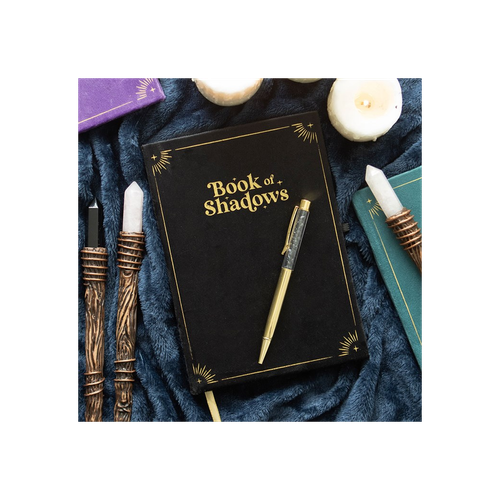 Book of Shadows Journal with Black Obsidian Crvstal Pen