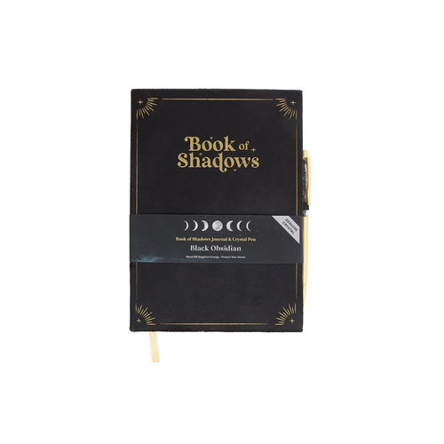 Book of Shadows Journal with Black Obsidian Crvstal Pen