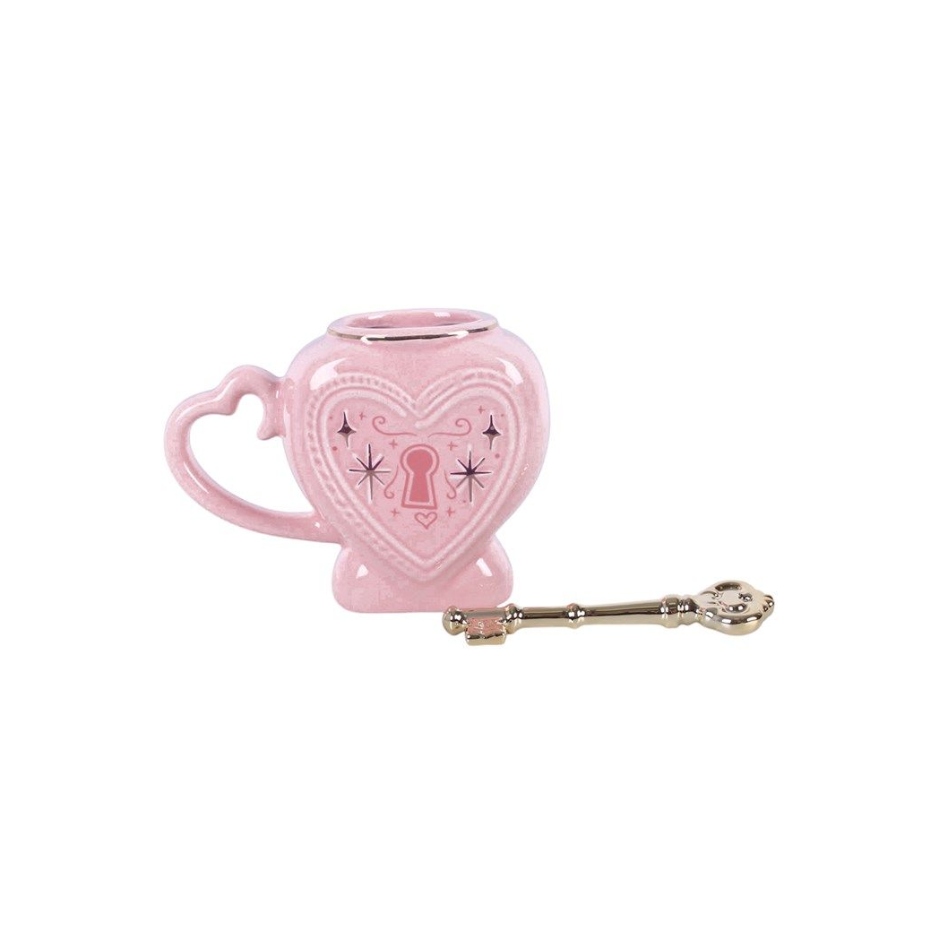 Heart Locket Mug and Key Stirrer