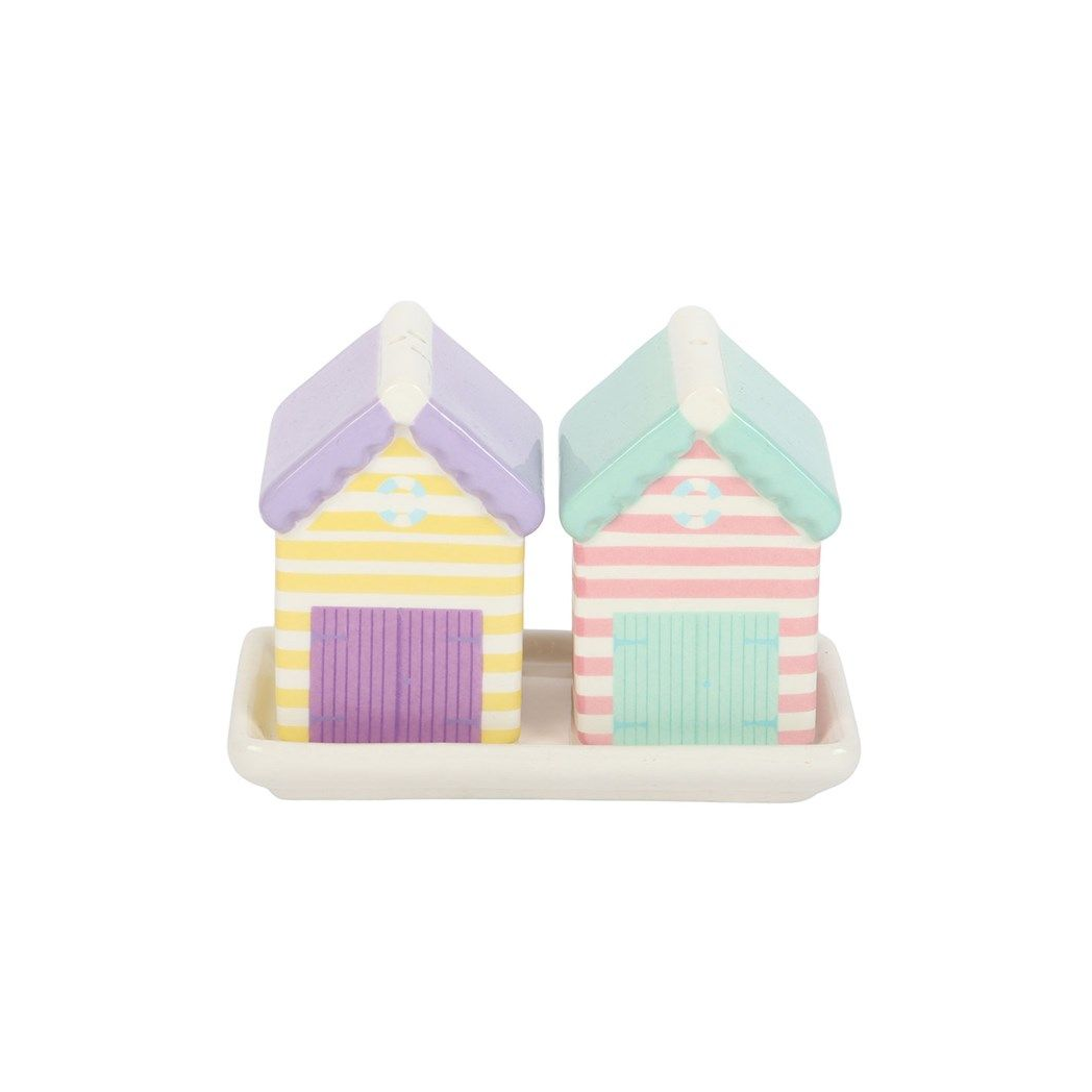 Pastel Beach Hut Salt and Pepper Shakers
