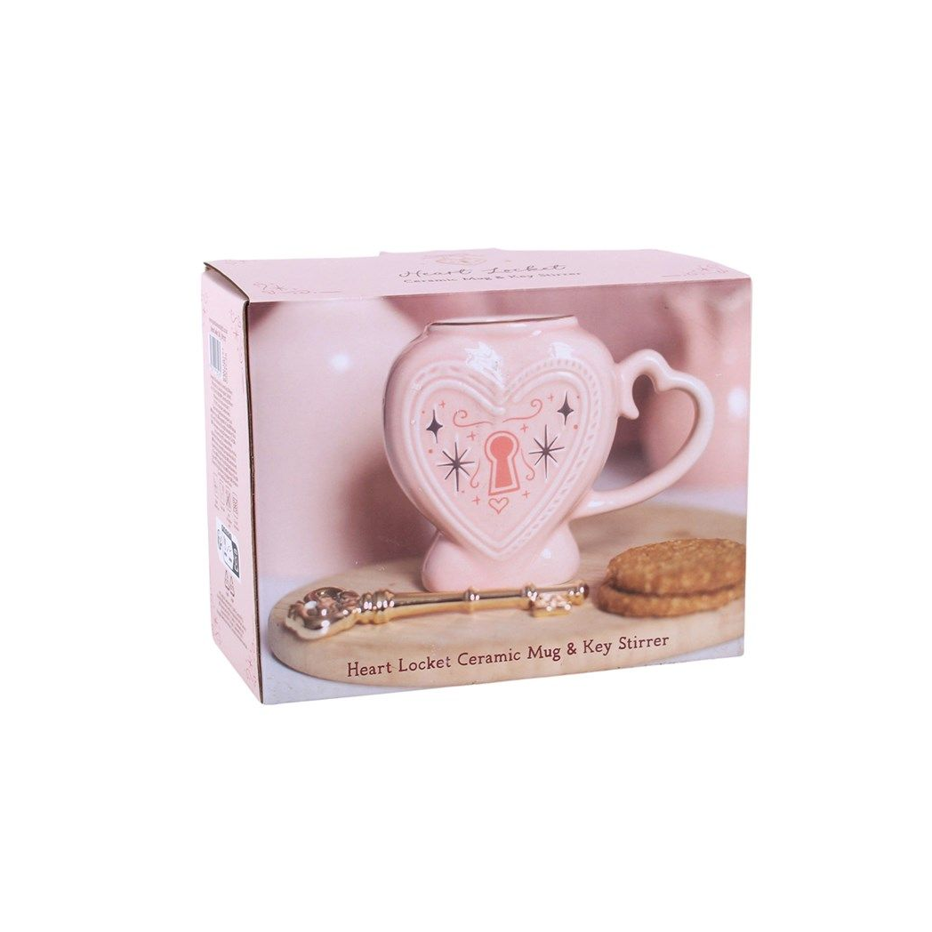 Heart Locket Mug and Key Stirrer