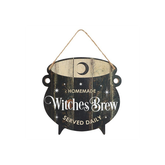 Witches Brew Cauldron MDF Hanging Sign