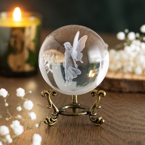 Stardust Fairy Laser Engraved Glass Crystal Ball