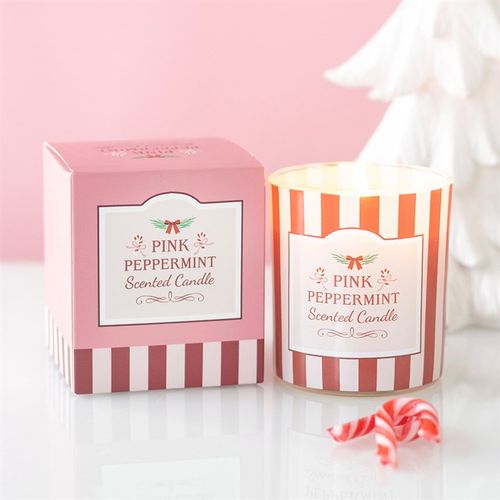 Pink Peppermint Scented Candle
