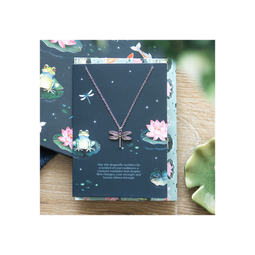 Dragonfly Necklace on Greeting Card