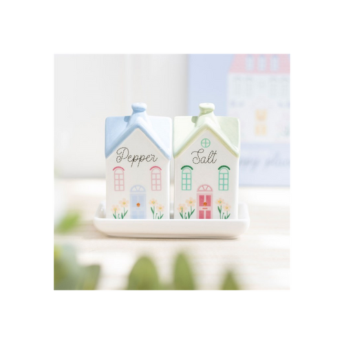 Pastel House Salt and Pepper Shakers