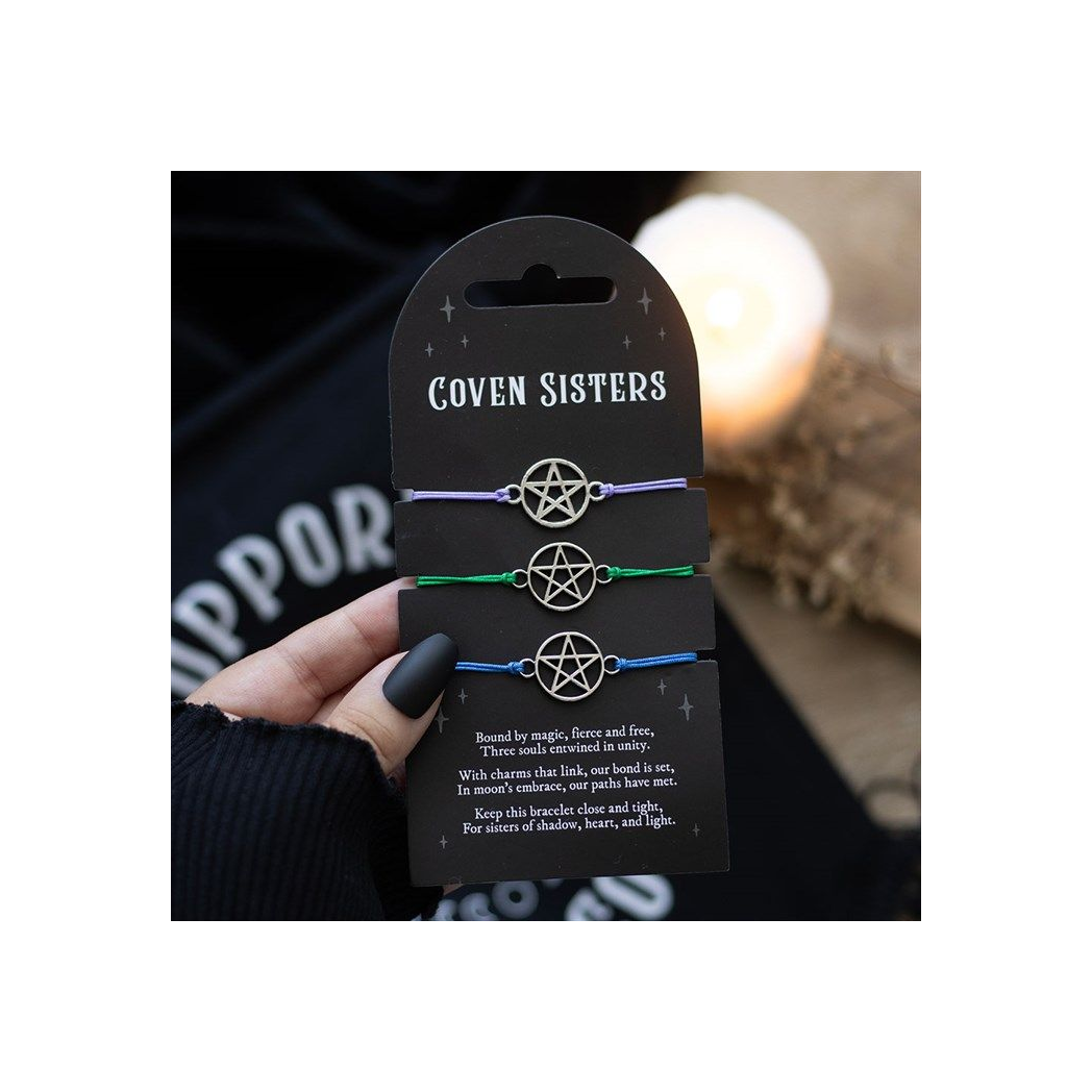 Set of 3 Coven Sisters Pentagram Bracelets