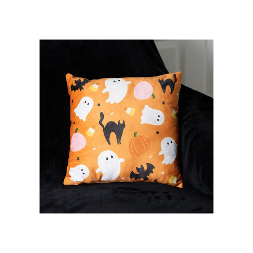 Square Sweet and Spooky Ghost Print Cushion