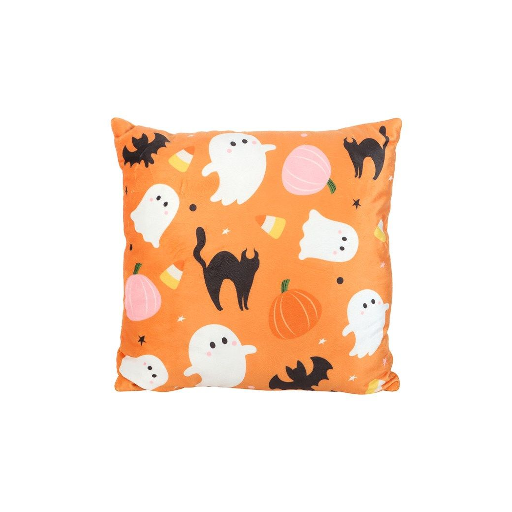 Square Sweet and Spooky Ghost Print Cushion