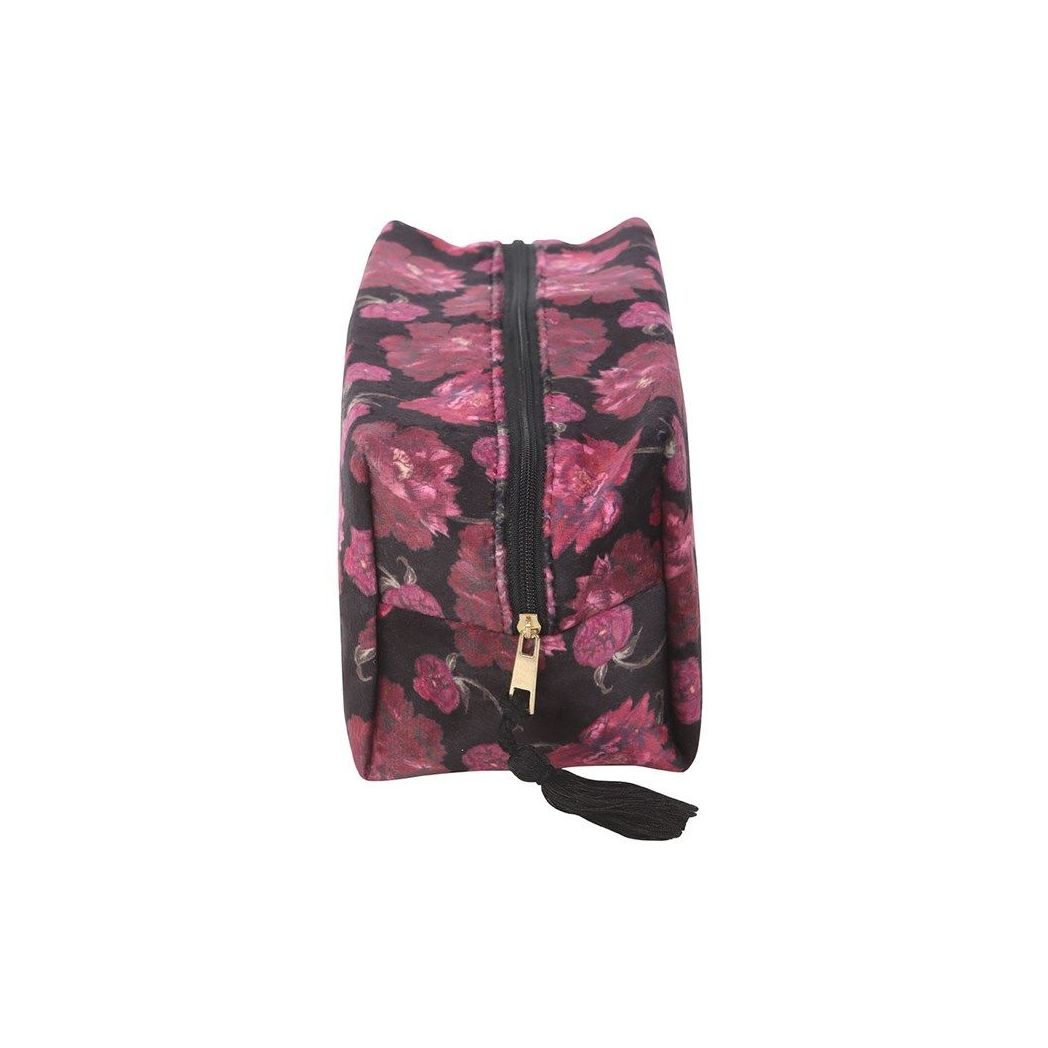 Dark Romance Floral Print Makeup Bag