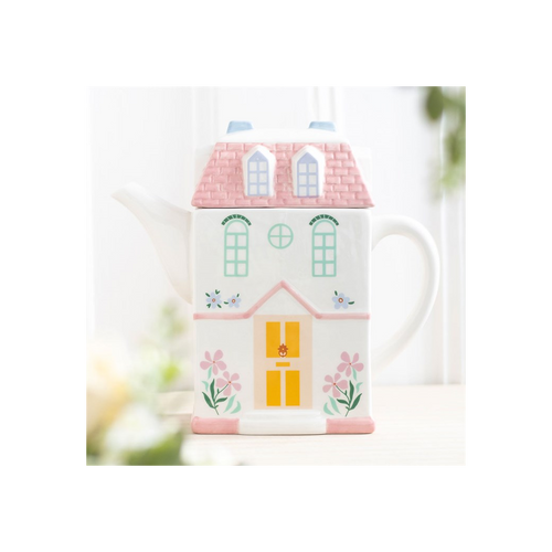 Pastel House Shaped Teapot