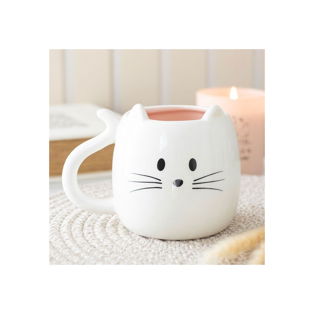 White Cat Shaped Mug