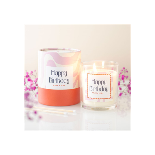 Happy Birthday Vanilla Cake candle