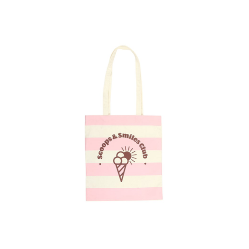 Pink Scoops & Smiles Club Polycotton Tote Bag