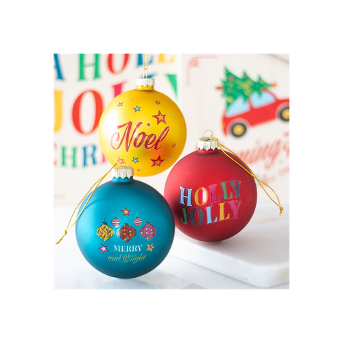 Set of Nostalgic 3 Christmas Glass Baubles