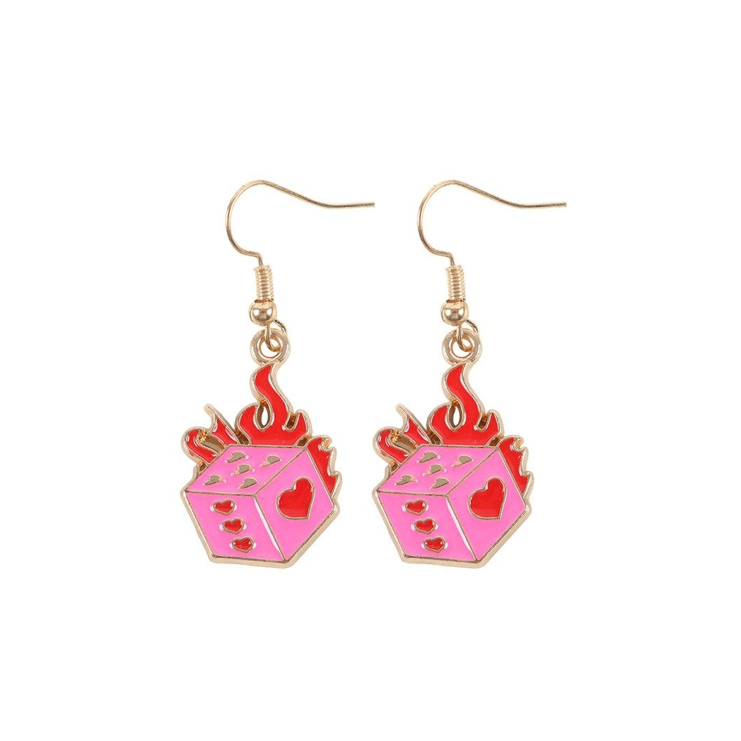 Burning Dice Earrings