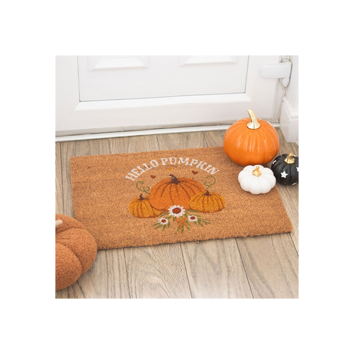 Natural Autumn Days Hello Pumpkin Doormat